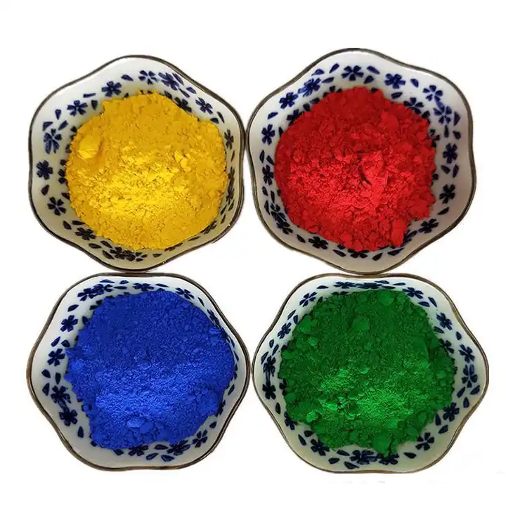 Wholesale customized iron oxide pigment multi colors 25kg bag for concrete cosmetics ceramic paper roof tiles